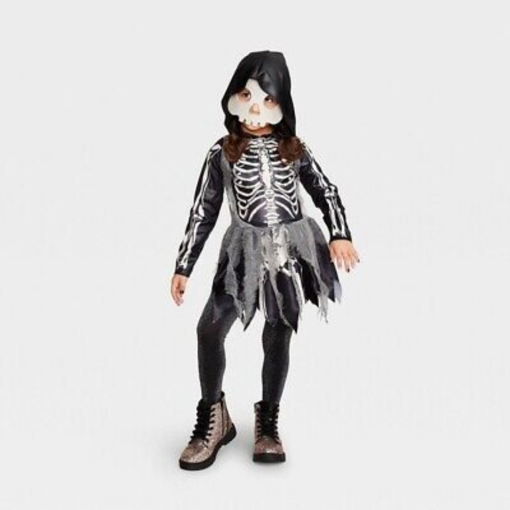 Girls Hyde and Eek Mystic Bones Skeleton Dress Halloween Girl Costume Size M NWT